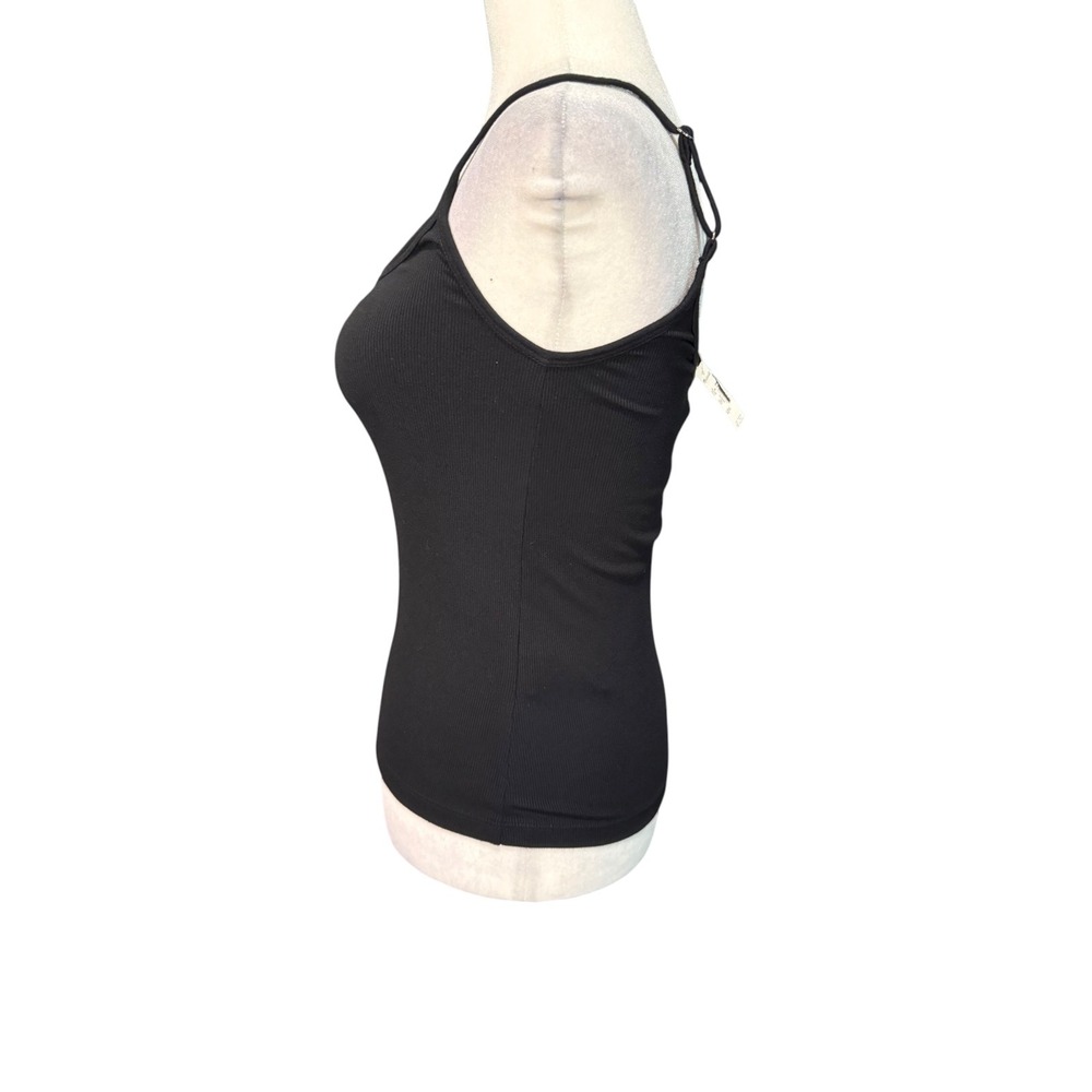 Madewell The 9-9 Cami in LuxeRib Jet Black Tank Top NZ376 Women's Medium NEW - Picture 3 of 8